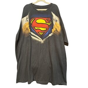 DC Comics Superman Graphic TShirt 2XL  Black‎ Clark Kent Reveal Chest